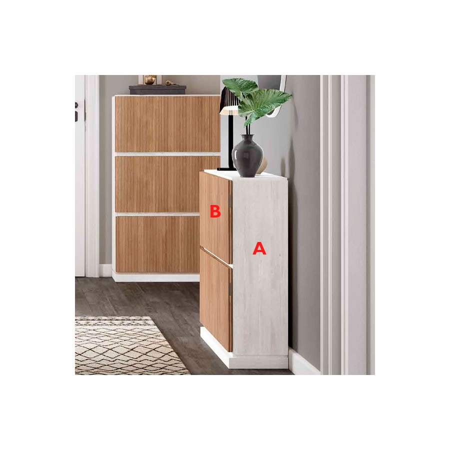 Configuración de acabados disponibles para zapateros en Muebles Lara