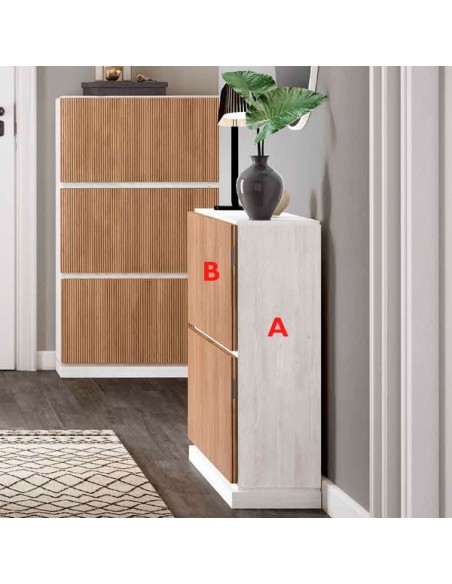 Configuración de acabados disponibles para zapateros en Muebles Lara