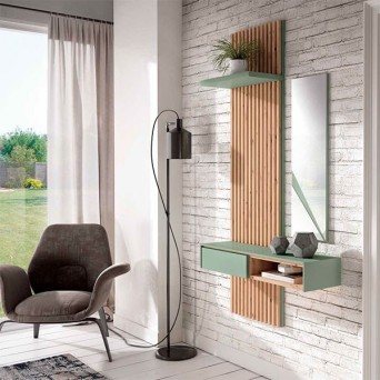 Recibidor H113, de estilo moderno y fabricado en melamina