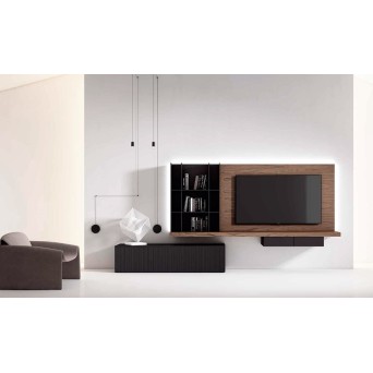 Salón Nexa C200 de Mesegue, fabricado en chapa de madera natural y lacados 2