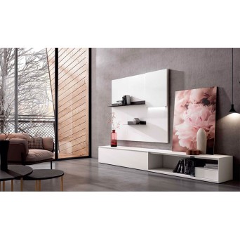 Salón Nexa C20, de Mesegue, fabricado en chapa de madera natural y lacados 2
