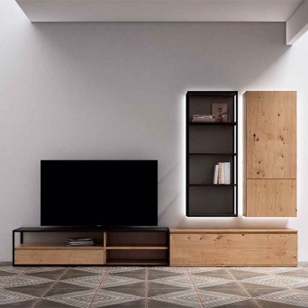 Salón Nexa C204, en chapa de madera natural y lacados