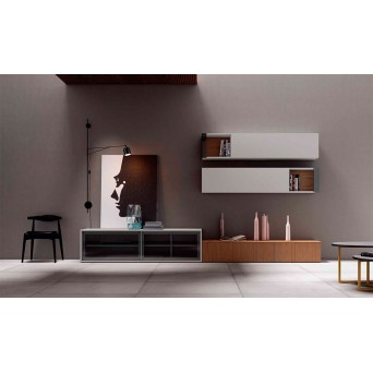 Salón Nexa C206 de Mesegue, en chapa de madera natural y lacados 2