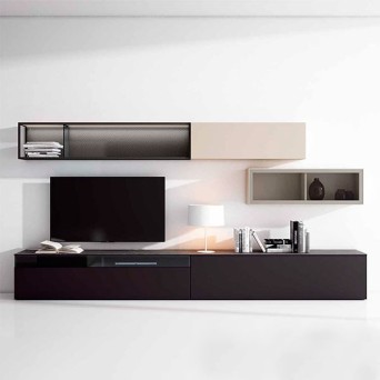Salón Nexa C209, fabricado en chapa de madera natural y lacados