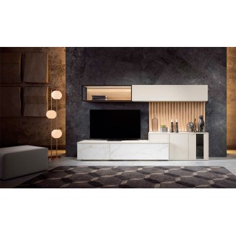 Salón Nexa C210, fabricado en chapa de madera natural y lacados 2