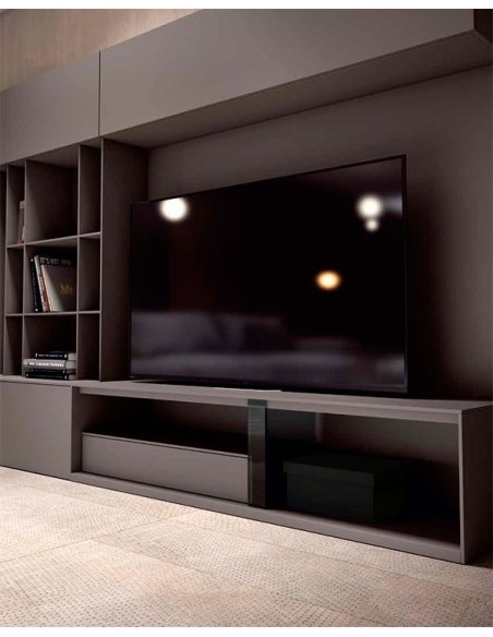 Detalle del mueble tv con cajón izquierdo del Salón Nexa C211 de Mesegue