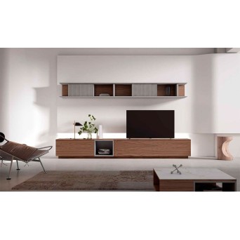 Salón Nexa C215 de Mesegue, fabricado en chapa de madera natural y lacados 2