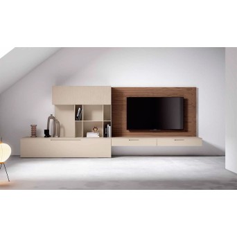 Salón Nexa C220 de Mesegue, en chapa de madera natural y lacados 2