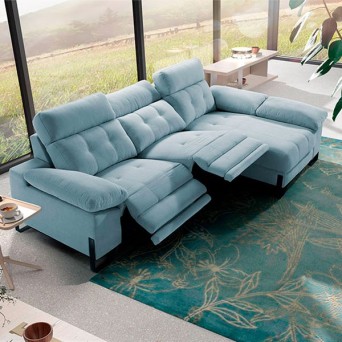 Sofá con chaiselongue tela