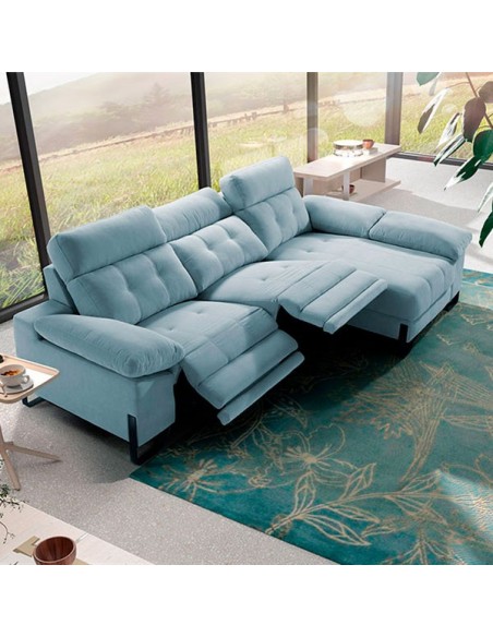 Sofá con chaiselongue tela
