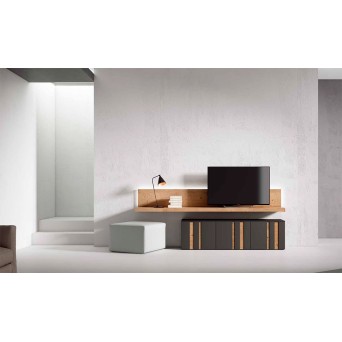 Salón Nexa C221 de Mesegue, fabricado en chapa de madera natural y lacados 2