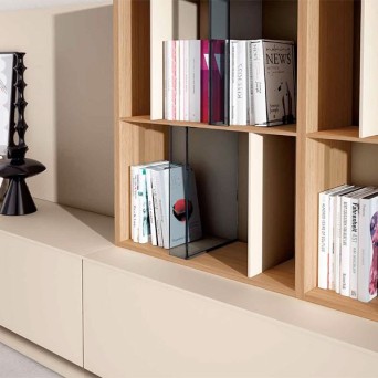 Salón Nexa C226 de Mesegue, en chapa de madera natural y lacados 2