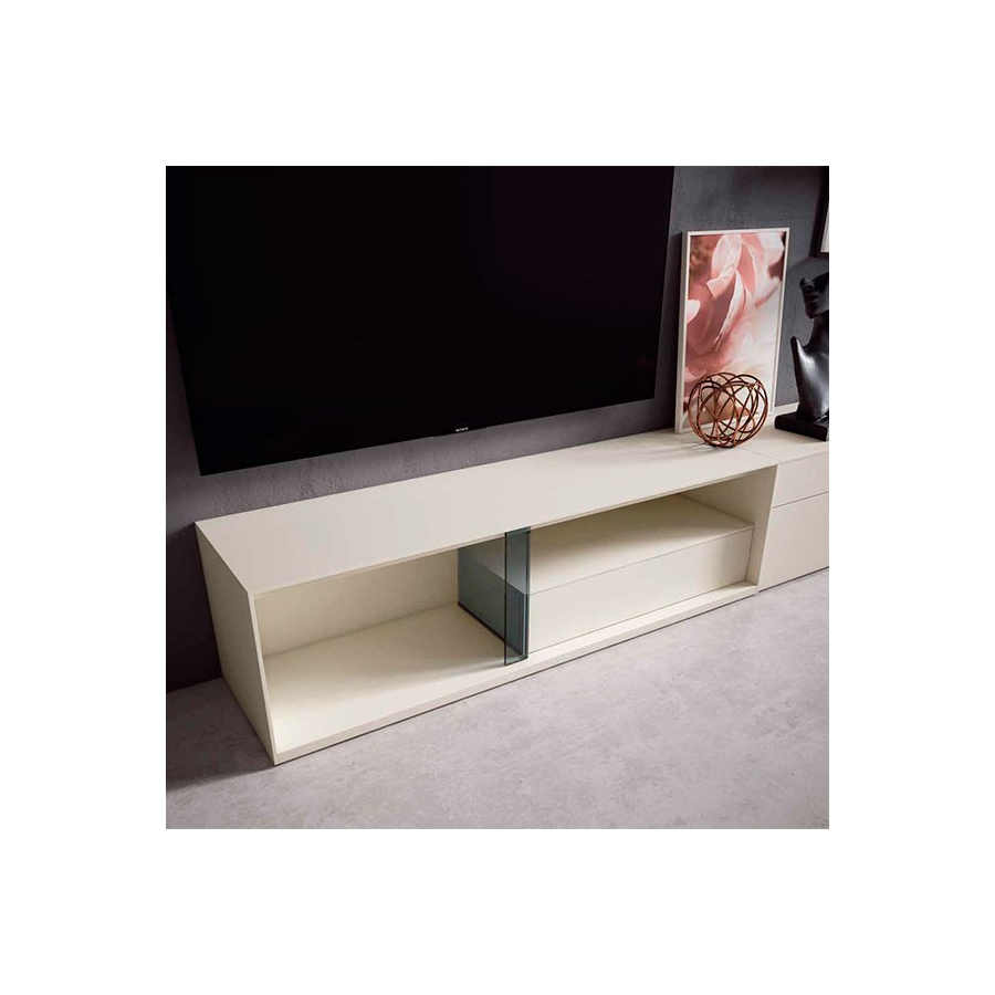 Detalle del mueble tv con cajón izquierdo del Salón Nexa C231 de Mesegue