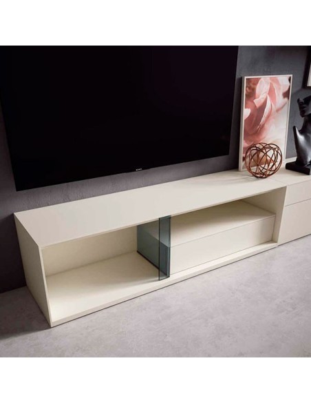 Detalle del mueble tv con cajón izquierdo del Salón Nexa C231 de Mesegue