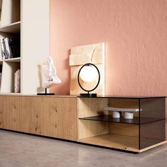 Salón Nexa C233, fabricado en chapa de madera natural y lacados 2