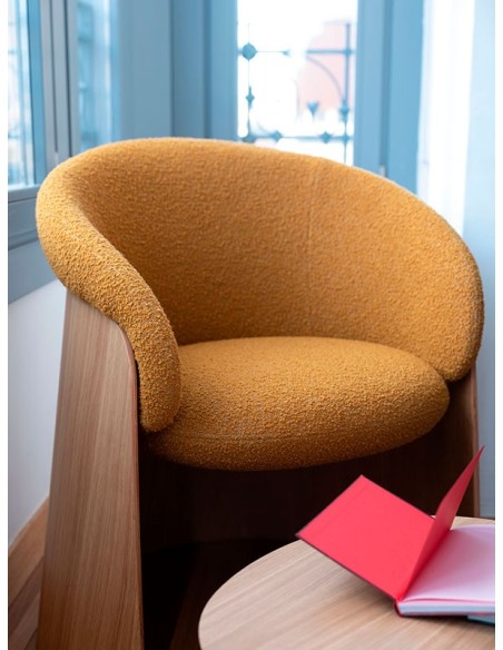 Silla Ginger madera forma redondeada