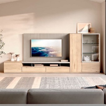 Salón Way 3 de Antaix, fabricado en melamina y disponible en dos acabados distintos