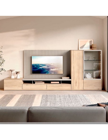 Salón Way 3 de Antaix, fabricado en melamina y disponible en dos acabados distintos