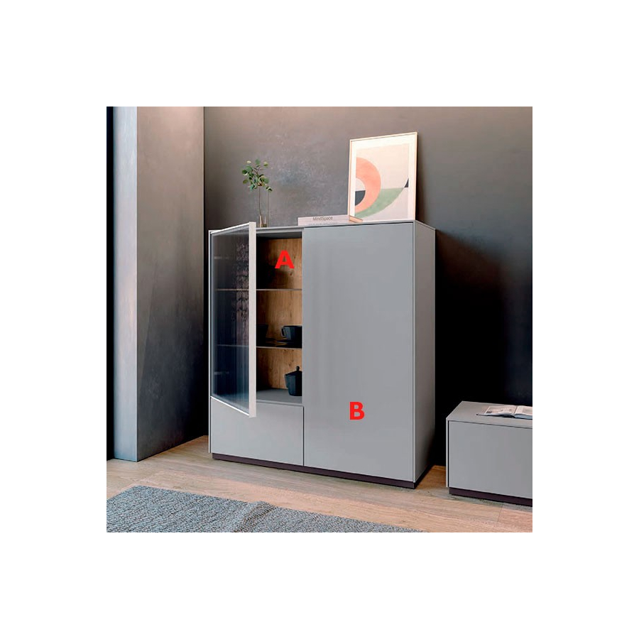 Personalización de acabados para vitrina Way 8 en Muebles Lara