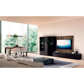 Composición de salón Way 15 de Antaix, acabados noce, negro y nero 2