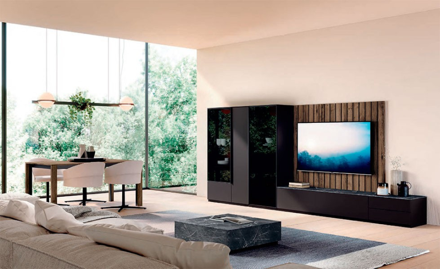 Vista ambiente del Salón Way 15 de Antaix, fabricado en melamina