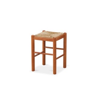 Taburete Lira con estructura en madera de cerezo