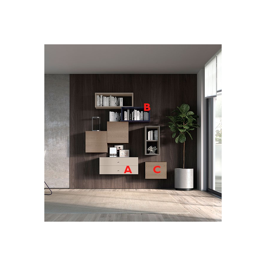 Personalización de acabados de la Composición Cubos Q2 de Loyra