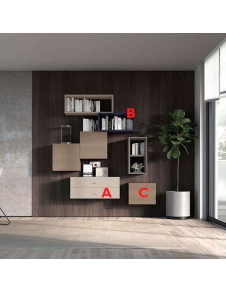 Personalización de acabados de la Composición Cubos Q2 de Loyra