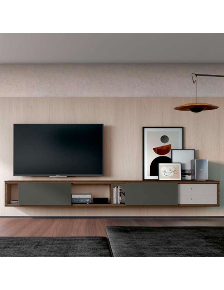 Mueble TV colgado Ios 18, colgado a pared, de la firma Loyra