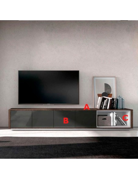 Mueble de TV Moss fabricado en chapa de madera y lacados