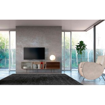Mueble TV Yoko 11 de Loyra, fabricado en chapa de madera natural y lacados 2