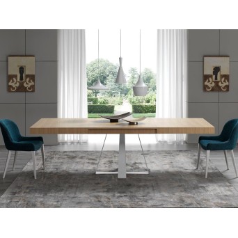 Mesa de comedor con tapa en chapa de madera 2