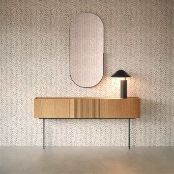 Recibidor One, de P. Espejo, fabricado en chapa de roble natural