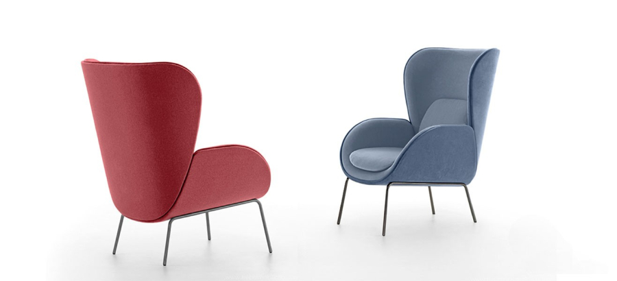 Butaca Norman tapizada duo colores