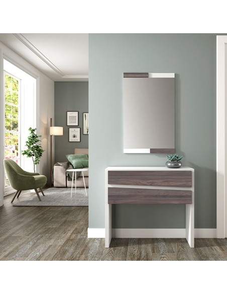 Vista en ambiente del Recibidor moderno  10, fabricado en melamina