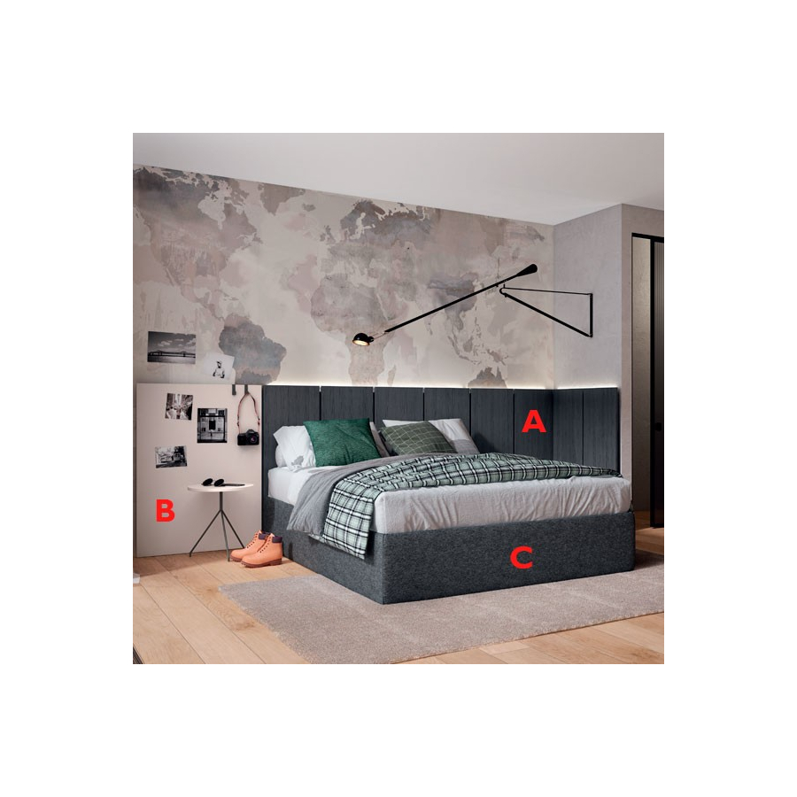 Dormitorio con cama de matrimonio Muebles Ros