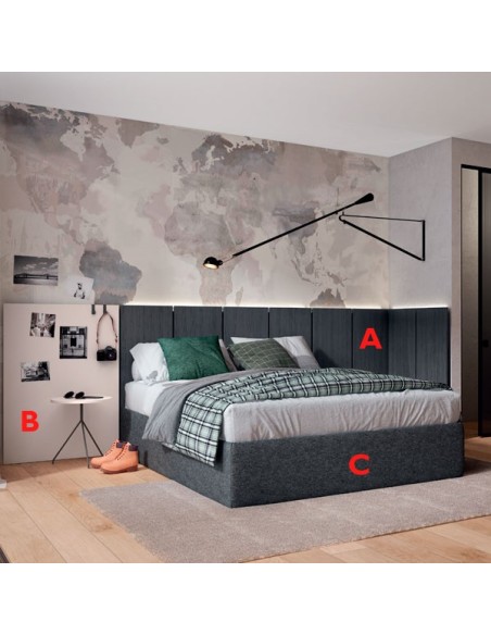 Dormitorio con cama de matrimonio Muebles Ros