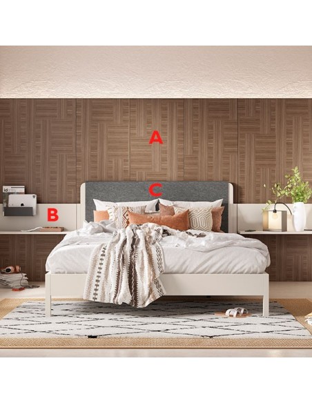 Habitación juvenil con cabezal tapizado