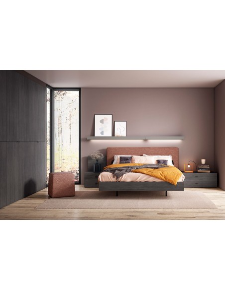 Dormitorio juvenil con cama de matrimonio fabricado en melamina