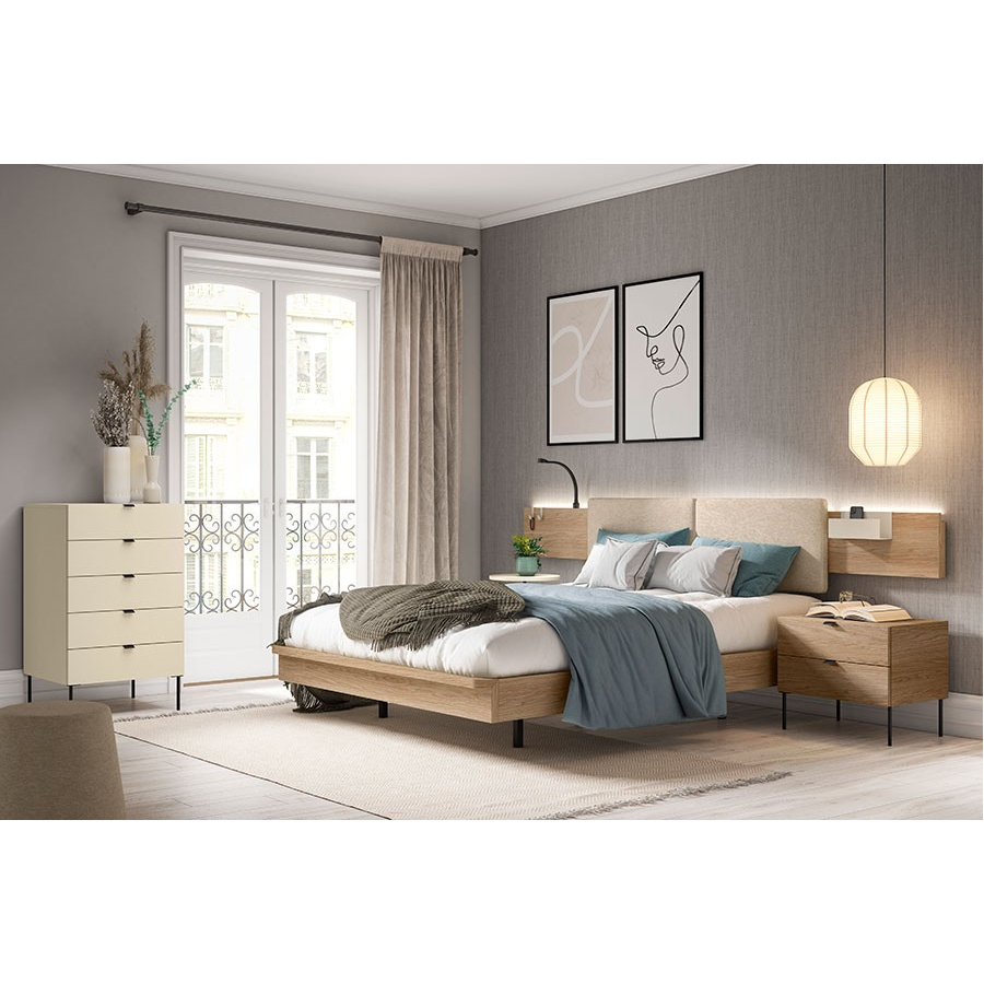 Dormitorio juvenil con cama de matrimonio