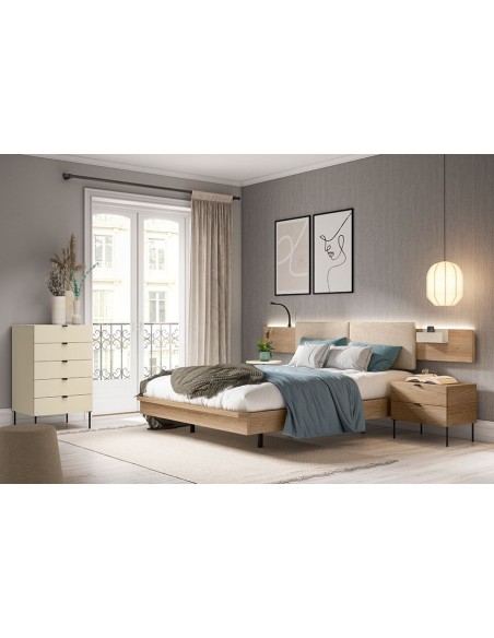 Dormitorio juvenil con cama de matrimonio