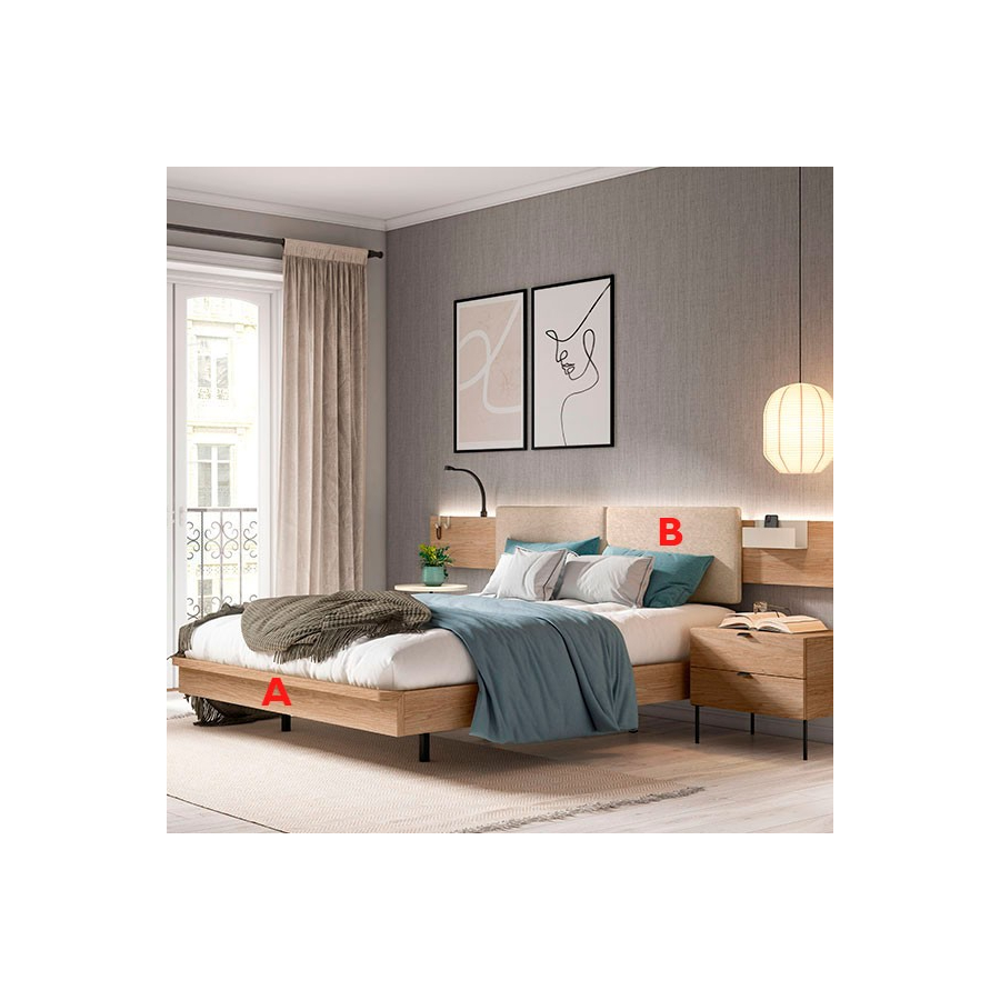 Dormitorio juvenil con cabezal tapizado