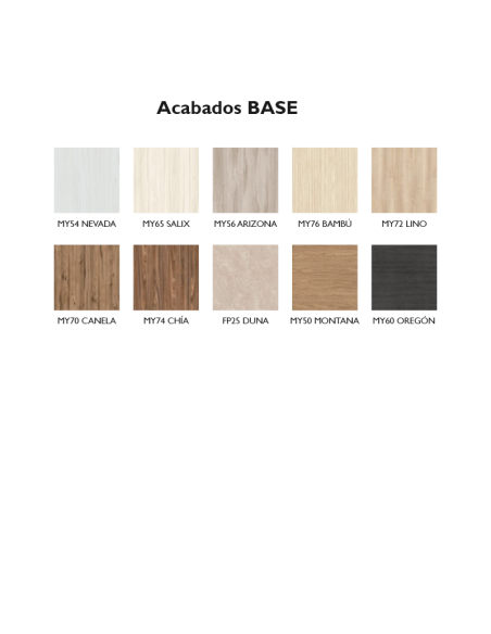 Acabados Base disponibles