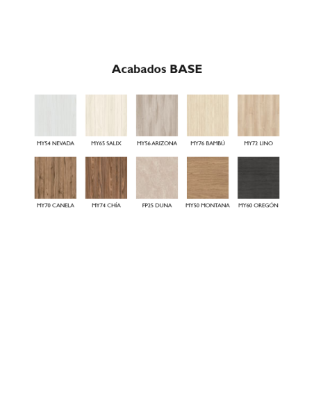Acabados base disponibles para personalizar