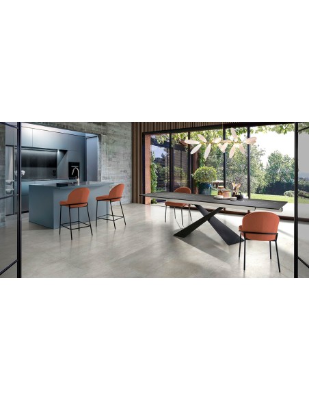 Mesa rectangular extensible con tapa porcelánica