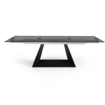 Mesa extensible Sue Glass con tapa de cristal