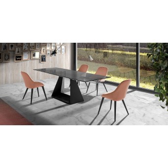 Mesa extensible Sue Glass con tapa de cristal 2