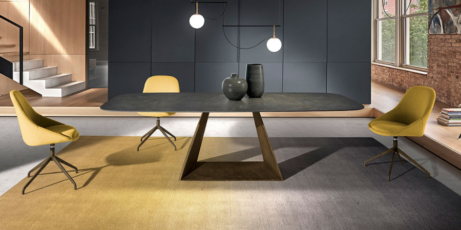 Mesa comedor rectangular tapa cantos redondeados Sue Fix Keramik