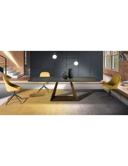 Mesa comedor rectangular tapa cantos redondeados Sue Fix Keramik