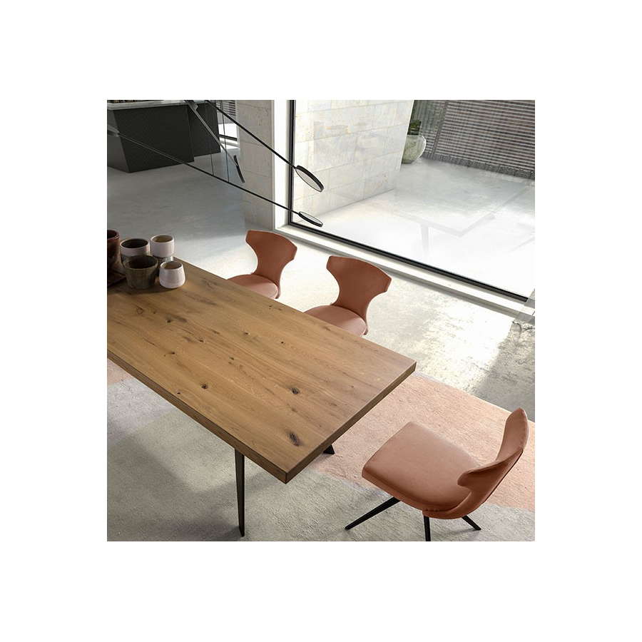 Mesa de comedor rectangular con tapa de madera maciza Tavolo Wood